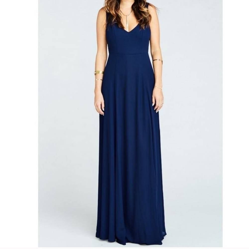 SMYM Jenn Maxi Dress Navy Blue Chiffon